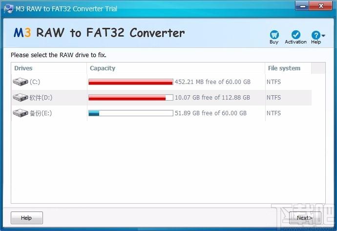 M3 RAW To FAT32 Converter下载,硬盘驱动器修复工具