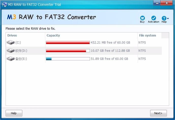 M3 RAW To FAT32 Converter下载,硬盘驱动器修复工具