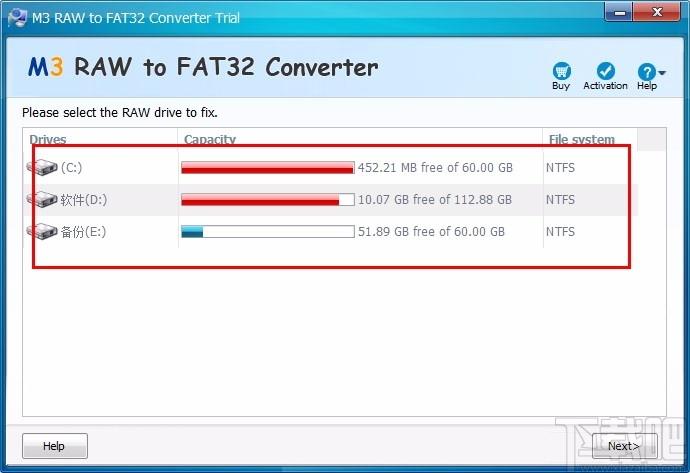 M3 RAW To FAT32 Converter下载,硬盘驱动器修复工具