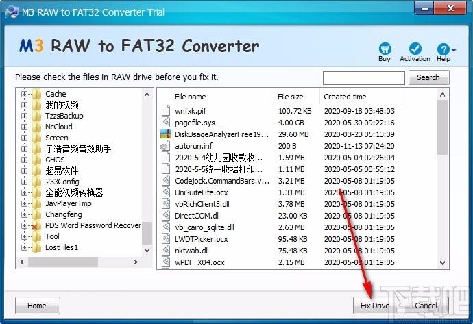 M3 RAW To FAT32 Converter下载,硬盘驱动器修复工具